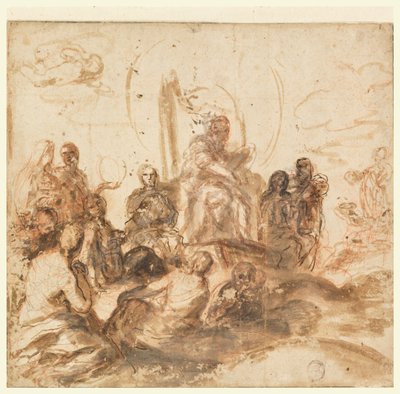 Design para Alegoria da Sabedoria Divina, Sala de Recepção, Palazzo Barberini, Roma, Itália de Andrea Sacchi