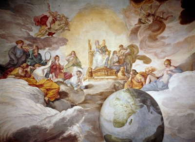Alegoria do Conhecimento Divino. Fresco por Andrea Sacchi (1599-1661) 1629-1633 Palazzo Barberini, Galleria Nazionale d