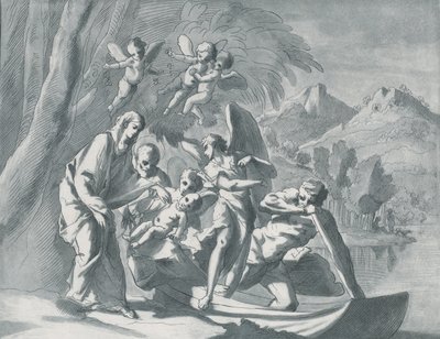 O resto na Fuga para o Egito, 1740-71. de Andrea Scacciati