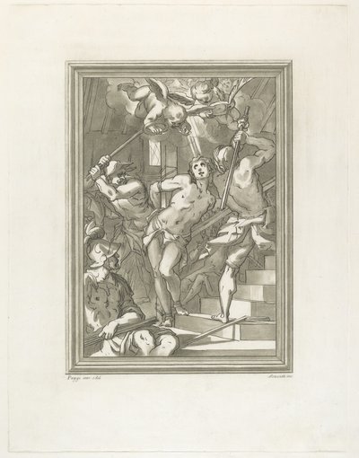 Flagelação de um santo de Andrea Scacciati after Giovanni Battista Paggi