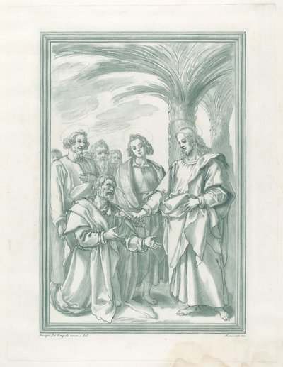 Cristo entregando as chaves a São Pedro de Andrea Scacciati after Jacopo Chimenti