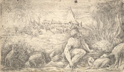 Moisés e a sarça ardente, ca. 1544-47. de Andrea Schiavone