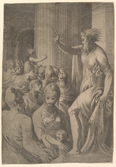 São Paulo pregando em Atenas, ca. 1548-53. de Andrea Schiavone