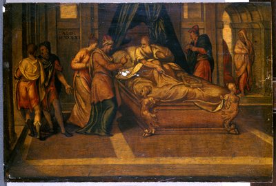 Cenas da História de Davi, 1561 (tempera sobre pinheiro) de Andrea Schiavone
