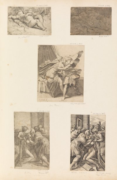 Cupido Adormecido, o Retorno do Filho Pródigo, c. 1536-40. de Andrea Schiavone