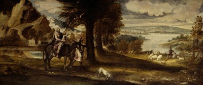 A Fuga para o Egito, 154050. de Andrea Schiavone