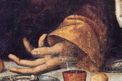 Abadia (Abadia de Tongerlo). Pintura. A Última Ceia. 1506-1507. Pormenor (pintura) de Andrea Solario