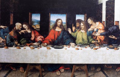 Abadia (Abadia de Tongerlo). Pintura. A Última Ceia. 1506-1507. Pormenor (pintura) de Andrea Solario