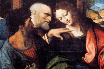 Abadia (Abadia de Tongerlo). Pintura. A Última Ceia. 1506-1507. Pormenor (pintura) de Andrea Solario