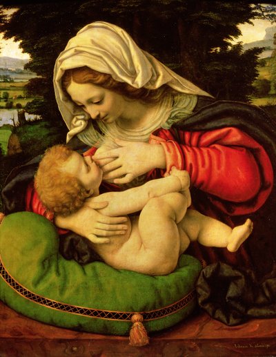 A Virgem da Almofada Verde de Andrea Solario