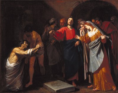 O Levantamento de Lázaro (óleo sobre tela) de Andrea Vaccaro