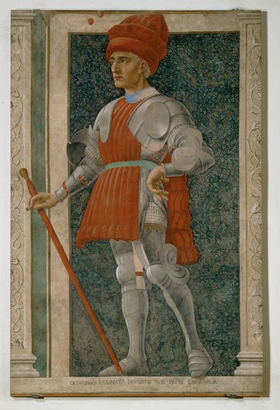 Farinata degli Uberti, início do século XIII, chefe do partido gibelino em Florença (pintura sobre tela) de Andrea del Castagno