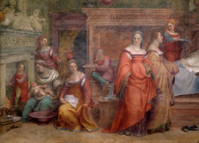 Nascimento da Virgem (Detalhe Fresco de Andrea del Sarto