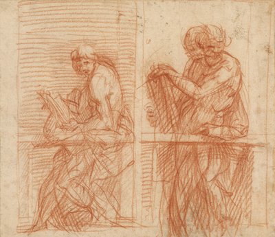 Estudo de figuras por detrás de uma balaustrada (recto); Estudo de figuras por detrás de uma balaustrada (verso) de Andrea del Sarto