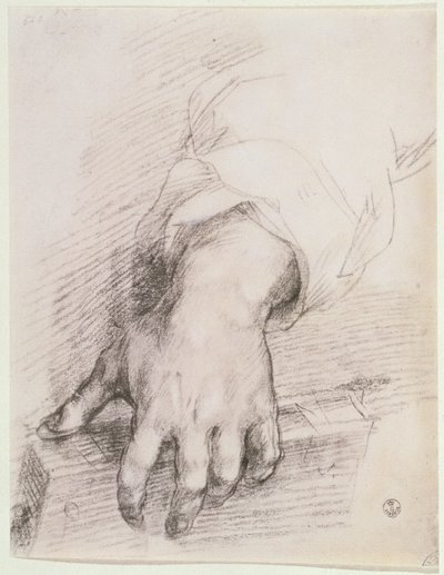 Estudo de uma mão para a Madonna da Harpa (giz no papel) de Andrea del Sarto