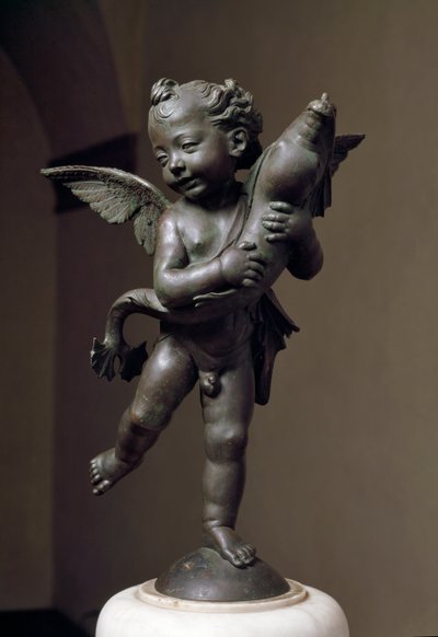 Amor com golfinho Escultura de bronze de Verrocchio de Andrea del Verrocchio