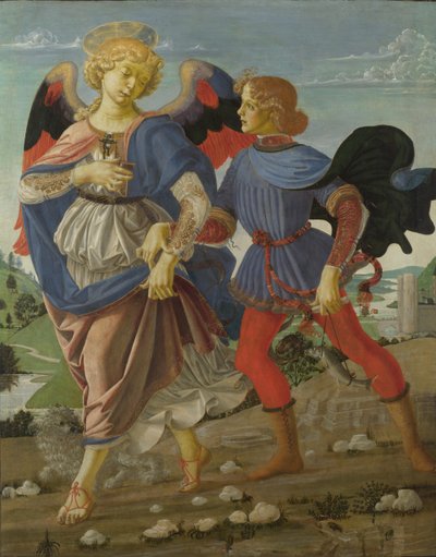 Tobias e o anjo, ca 1470-1475. de Andrea del Verrocchio