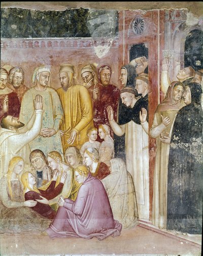São Pedro Mártir cura a paralítica Ana de Andrea di Bonaiuto (fl.1343 77)