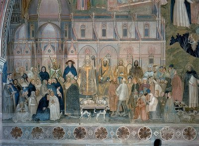 Triunfo dos monges dominicanos. Aprox. 1367-1369 de Andrea di Bonaiuto