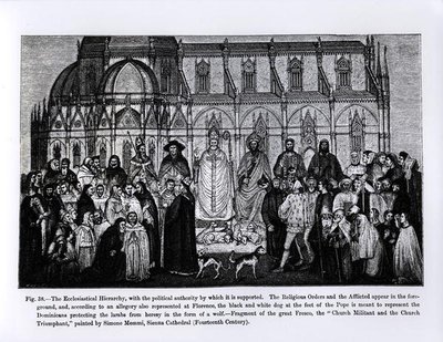 A Hierarquia Eclesiástica, de Ciência e Literatura na Idade Média e Renascença, escrita e gravada por Paul Lacroix, 1878 de Andrea di Bonaiuto fl.1342 77 after Andrea di Bonaiuto fl.1342 77 after