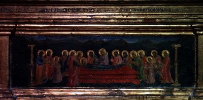 A Virgem da Cintura, detalhe da predela de Andrea di Giusto Manzini