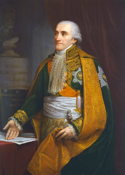 Retrato de Luigi Giuseppe Arborio di Gattinara (1754-1828), Marquês de Breme, Ministro do Interior do Reino de Itália, Pintura de Andrea Appiani de Andrea the Elder Appiani