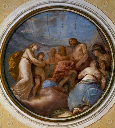 Tondo pintado por Andrea Appiani (1754-1817), Villa Reale, Monza, Itália de Andrea the Elder Appiani