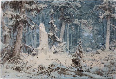 Floresta nevado, 1835 de Andreas Achenbach