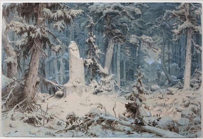 Floresta nevada de Andreas Achenbach