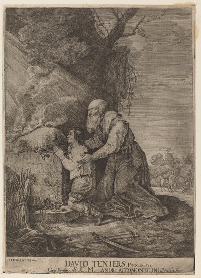 Sacrifício de Isaque de Andreas Altomonte, after David Teniers the Younger