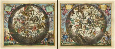 Haemisphaerium Stellatum Boreale Cum Aequali Sphaerarum Proportione - Haemisphaerium Stellatum Australe Cum Aequali Sphaerarum Proportione de Andreas Cellarius