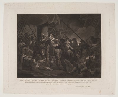 Rei Christian o Quarto no navio Trefolddigenden na Batalha de Fehmarn de Andreas Flint