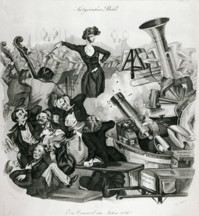Concerto de Hector Berlioz (1803-69) em 1846 (gravura) de Andreas Geiger