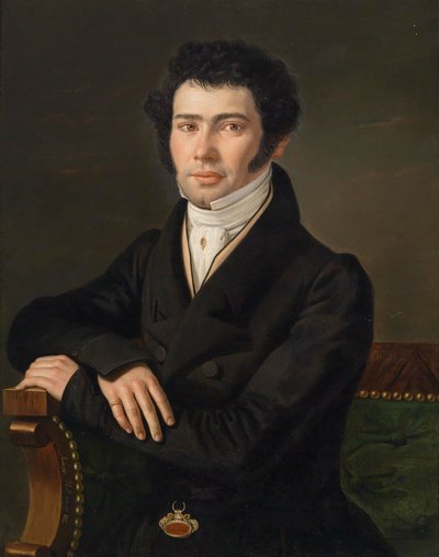 Retrato de Gaspari Spontini (1774-1851), compositor de ópera e director musical geral em Berlim de Andreas Hall