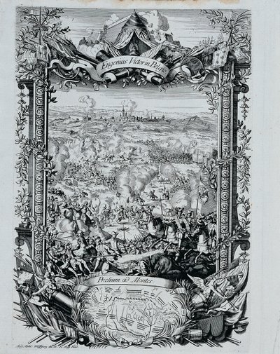 A vitória do príncipe Eugene Franz de Savoy na Bélgica de Andreas Matthias Wolffgang