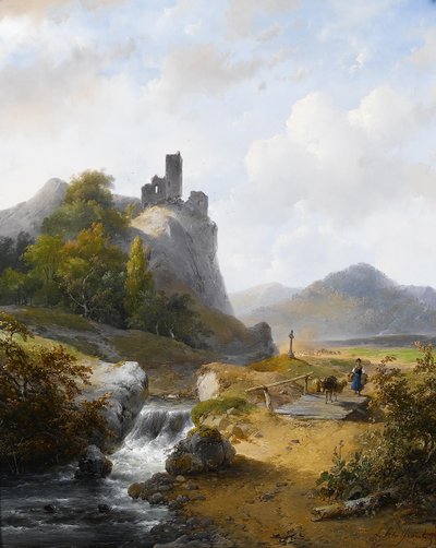 Paisagem alemã com ruínas de Andreas Schelfhout