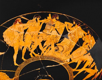 Os heróis troianos competem pelas armas e armaduras de Aquiles, que foi morto ... de Andreas Schelfhout