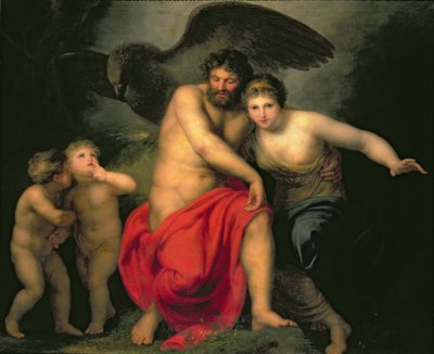 Zeus e Hera no Monte Ida, 1775 de Andreas or Andries Lens