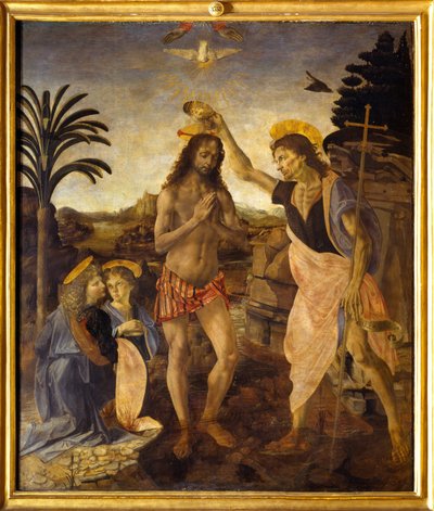 O Baptismo de Cristo de Andreea & Vinci Leonardo da (1452 1519) Verrocchio