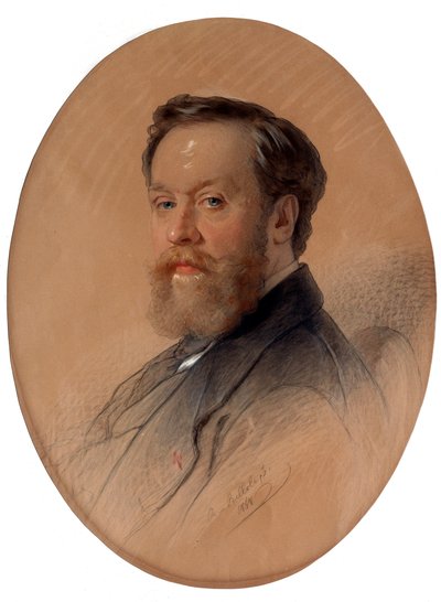 Retrato do marechal da nobreza V.Y. Tulinov, 1868.   de Andrei Belloli