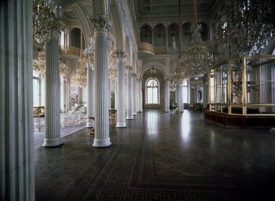 Vista do salão do pavilhão do Pequeno Hermitage (Hermitage) concebido por Andrei Ivanovich Stakenschneider (1802-1865) 1850-1858 Museu Hermitage, São Petersburgo de Andrei Ivanovich Stackenschneider