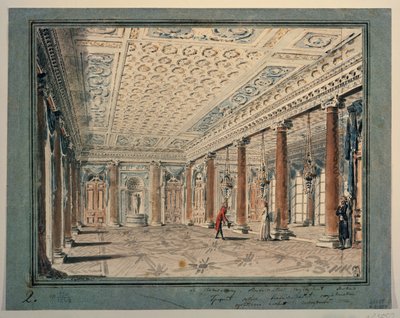 Interior do salão de esquina no palácio Stroganov de Andrei Nikiforovich Voronikhin