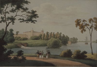 Vista do palácio principal de Gatchina, 1821 de Andrei Yefimovich Martynov
