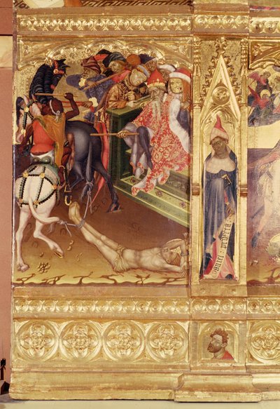 Retábulo de São Jorge, Valência, c.1420 (têmpera e dourada no painel de pinho) de Andres Marcal de Sas