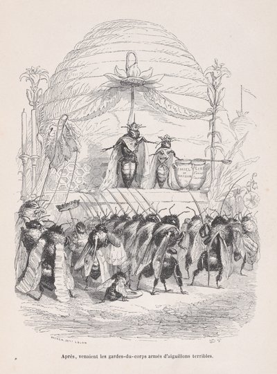 Depois, entrou o corpo de guardas armados com terríveis ferroadas de Cenas do P..., ca. 1837-47. de Andrew Best Leloir
