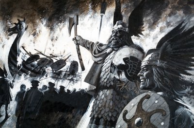 Lerwick Up Helly, Um Festival Viking (guache sobre papel) de Andrew Howat