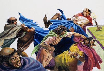 A visita papal ao rei Luís VII (guache sobre papel) de Andrew Howat