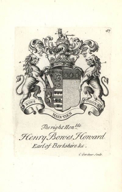 Brasão e brasão do honorável Henry Bowes Howard de Andrew Johnston