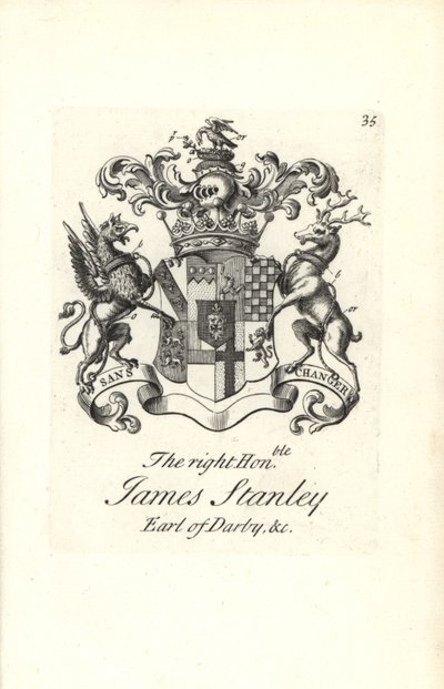 Brasão e brasão do honorável James Stanley de Andrew Johnston