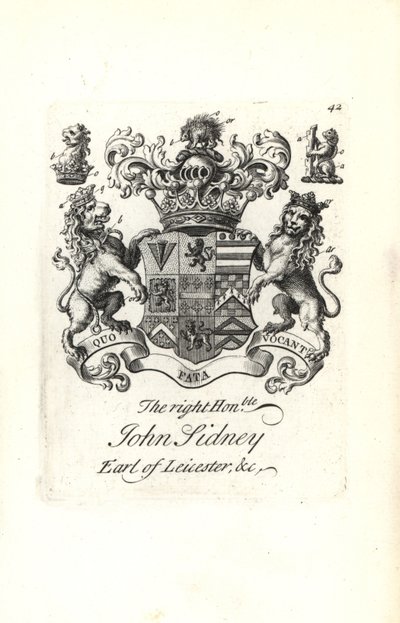 Brasão e brasão da honorável Jocelyn Sidney, 7º Conde de Leicester de Andrew Johnston